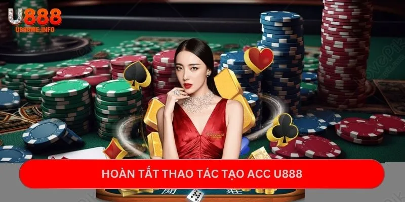Hoàn tất thao tác tạo acc U888